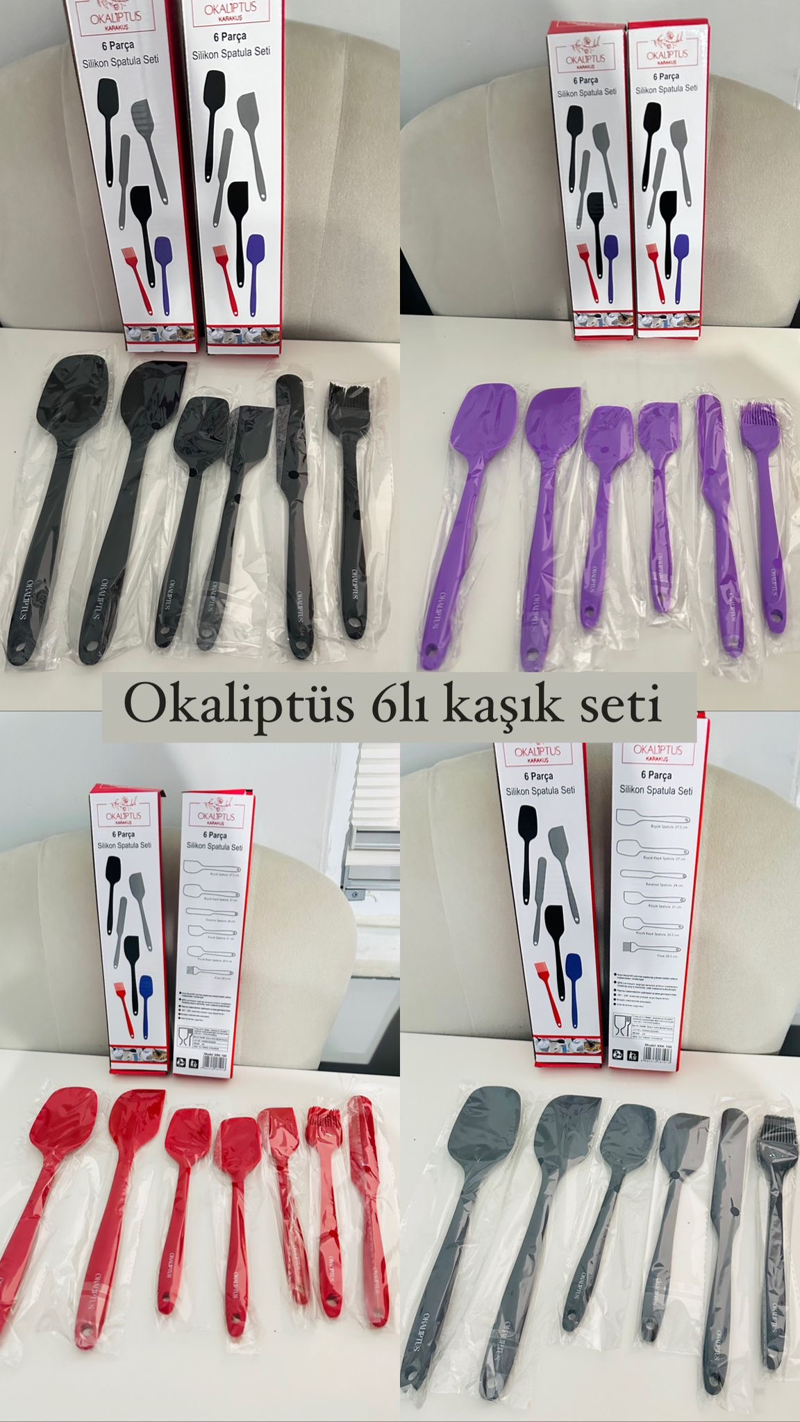 OKALİPTUS 6 Lı KAŞIK SETİ siyah