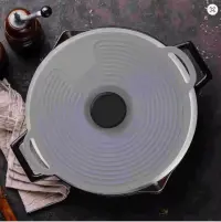 SİLİKON Tencere Kapağı20 cm. GRİ - SİYAH