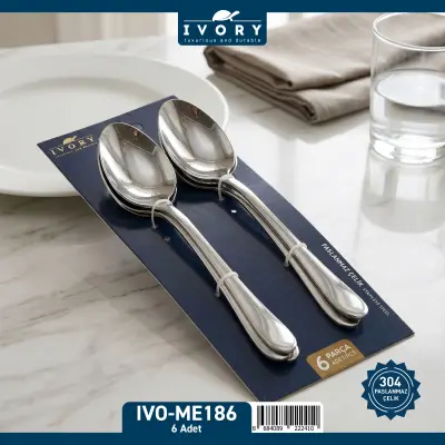 İvory Paslanmaz Çelik Yemek Kaşığı ( IVO-ME186 )