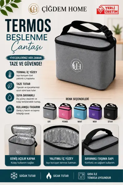 Termos Beslenme Çantası - [Gri]